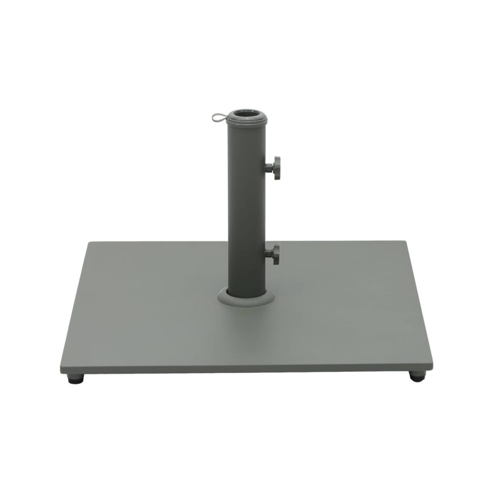 Pied carré en acier kaki pour parasol à mât central