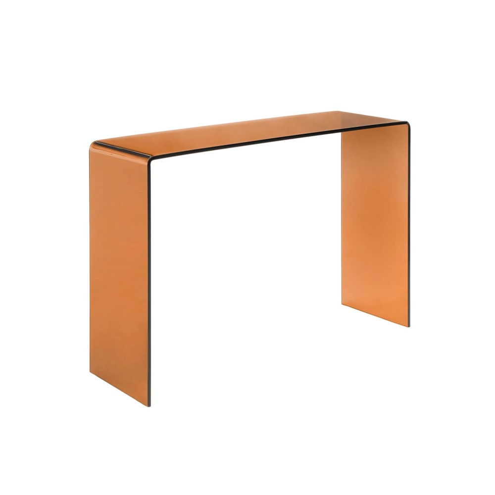 Console rectangulaire verre trempé 110cm ambre - glintz