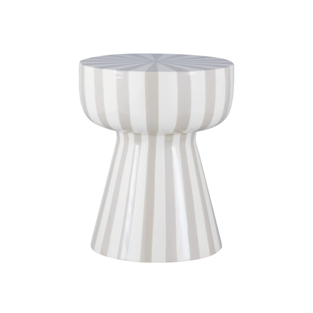 Table d'appoint, bout de canapé acier gris beige et blanc