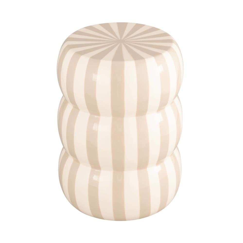 Table d'appoint, bout de canapé, table de chevet acier émaillé beige