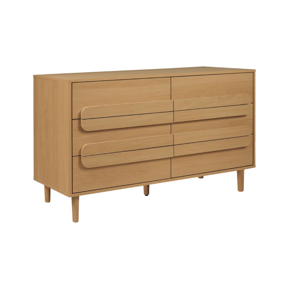 Commode vintage décor bois de chêne 6 tiroirs