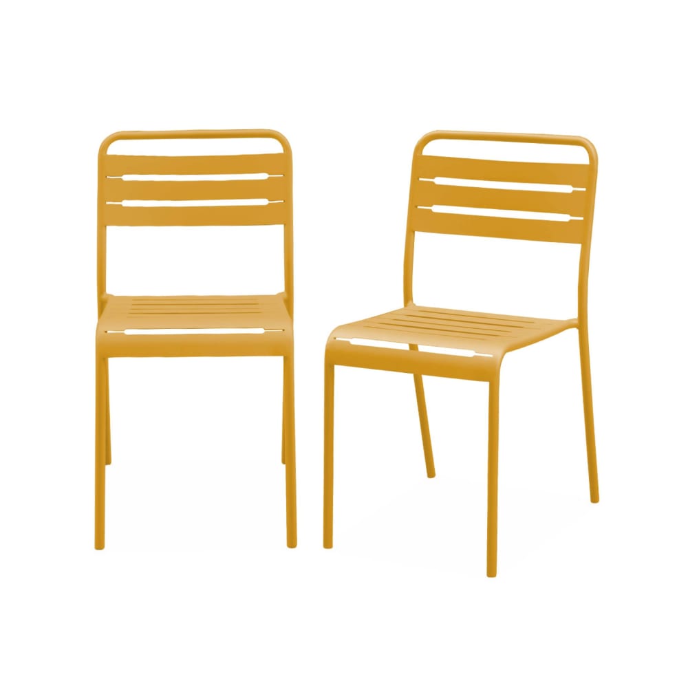 Lot 2 chaises jardin, - ocre