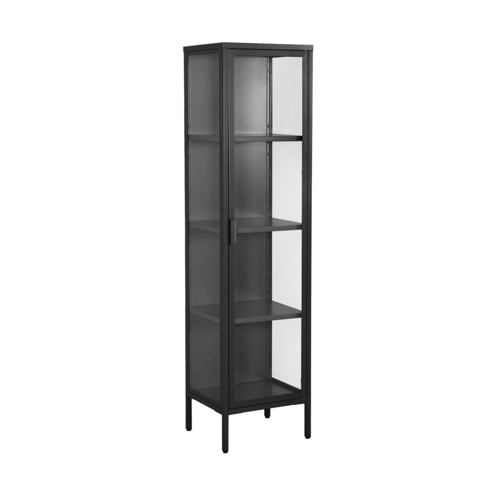 Schrank aus Stahl und Glas, 1 Tür, 160 cm, schwarz - Maisons Du