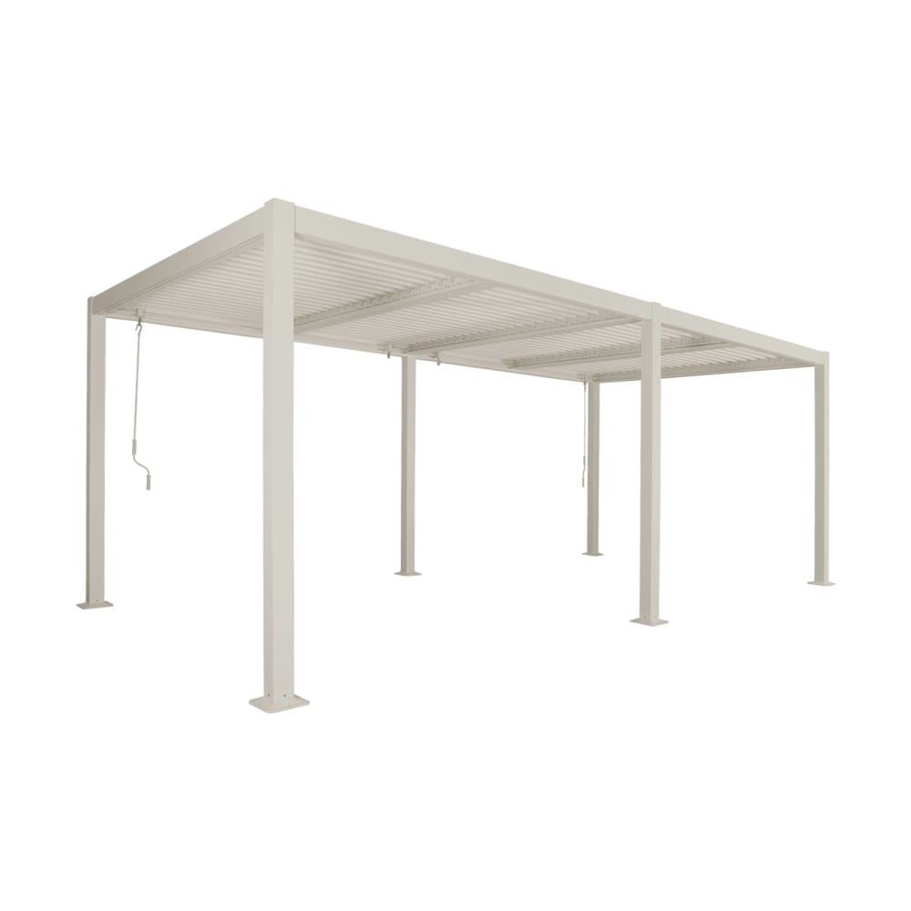Pergola bioclimatique aluminium et acier 6x3m beige