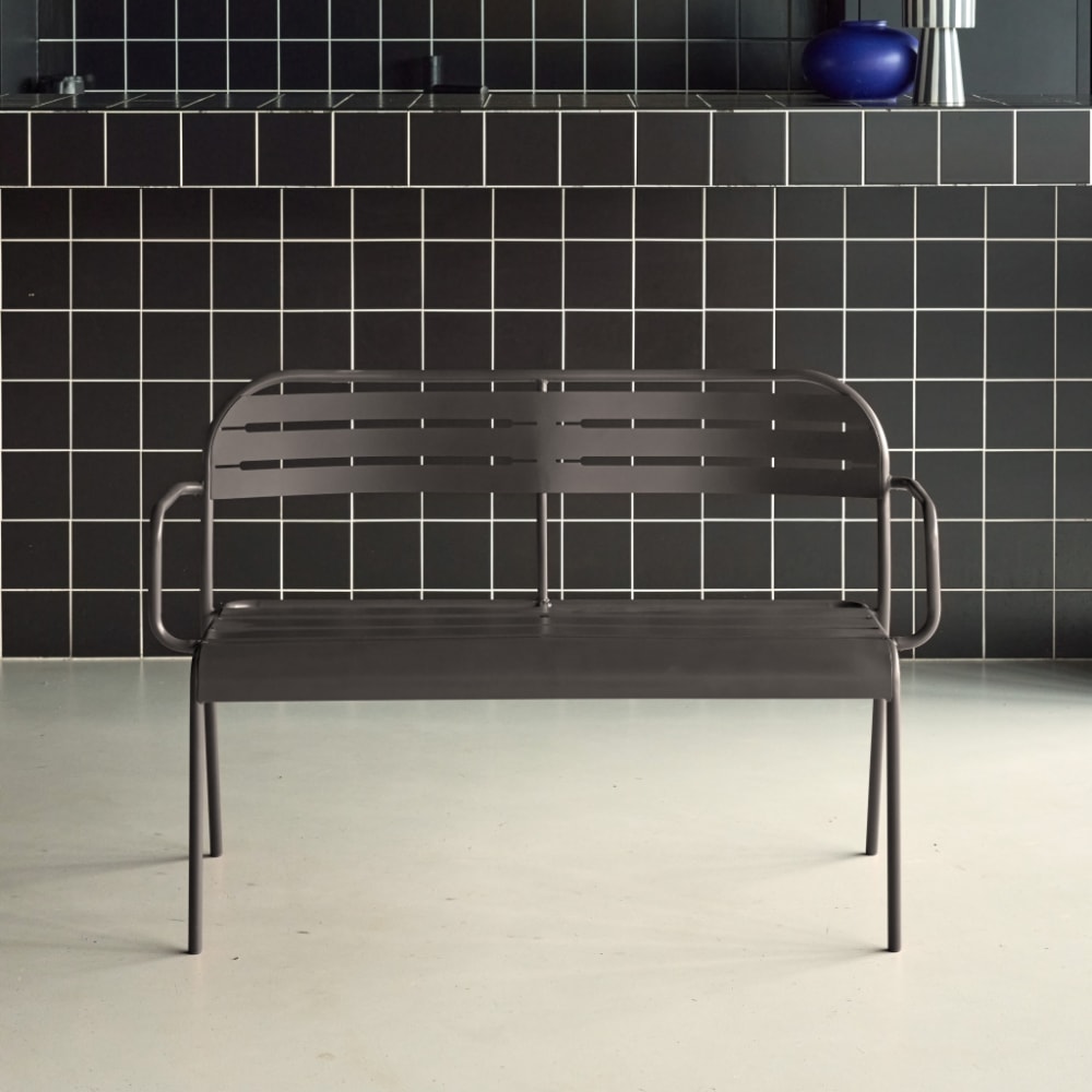 Banc extérieur 2 places acier anthracite