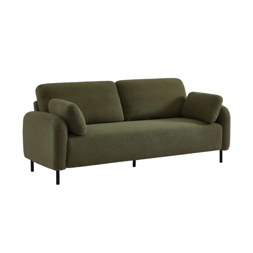 Canapé 3 places eucalyptus, bouclette kaki