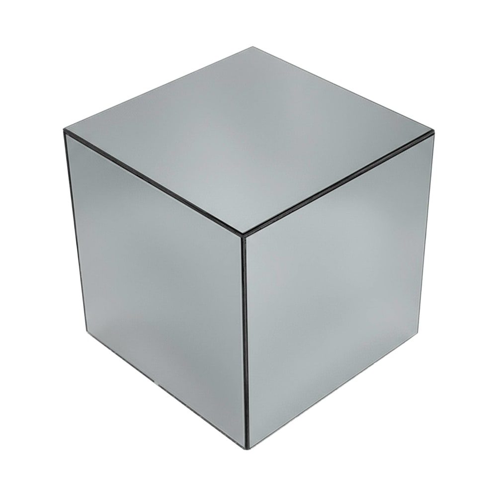 Table d'appoint cubique miroir transparent 40cm