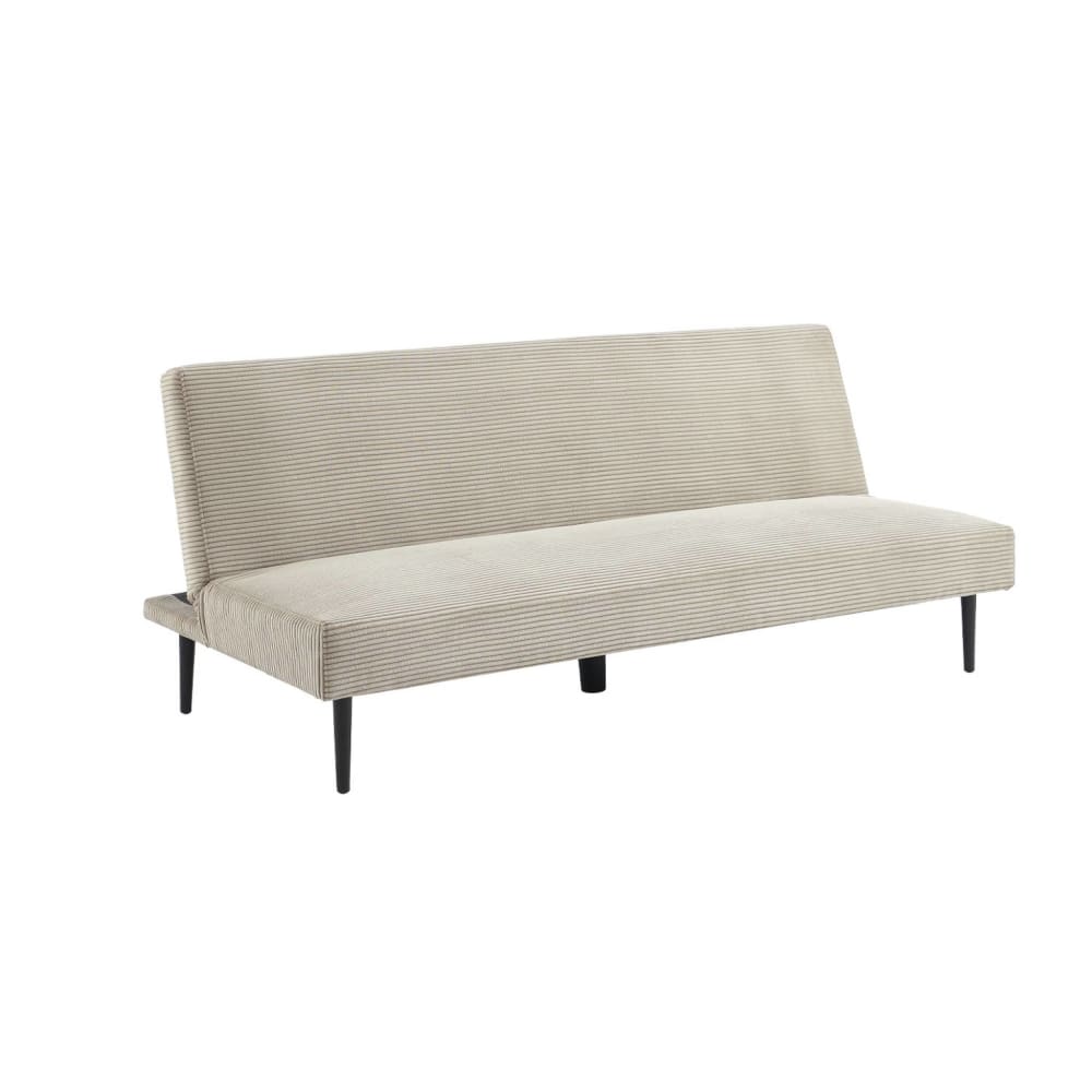 Canapé banquette convertible 3 places velours côtelé greige