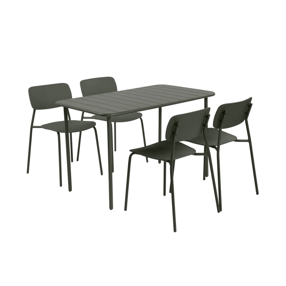 Table de jardin métal - kaki