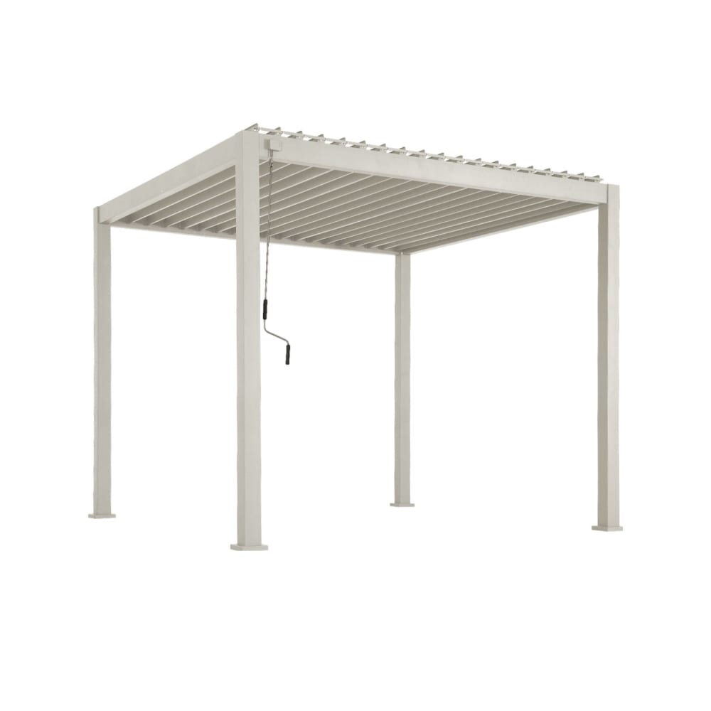 Pergola bioclimatique aluminium et acier 3x3m beige