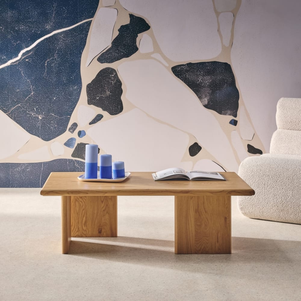 sweeek Rechteckiger Couchtisch MDF Eichenlook style modern Braun Spanplatte