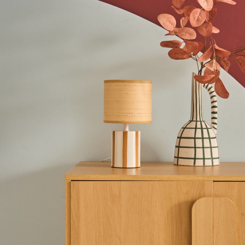Lampe de table intérieur céramique moutarde h 28cm — vue 4