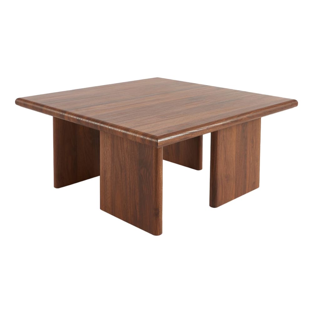 Table basse carrée effet noyer 80x80cm