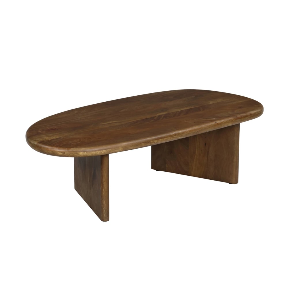 Table basse ovale bois de manguier noyer