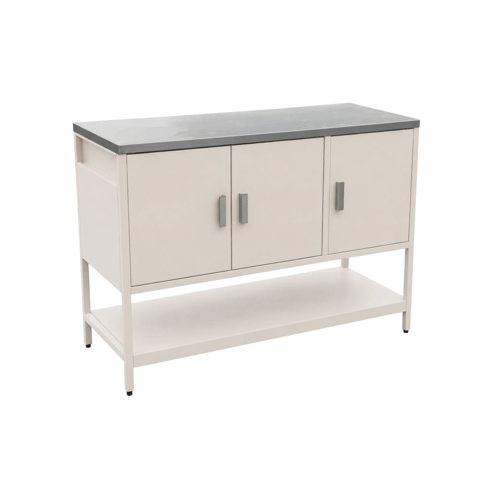 Cuisine d'extérieure acier beige 3 portes,1 étagère