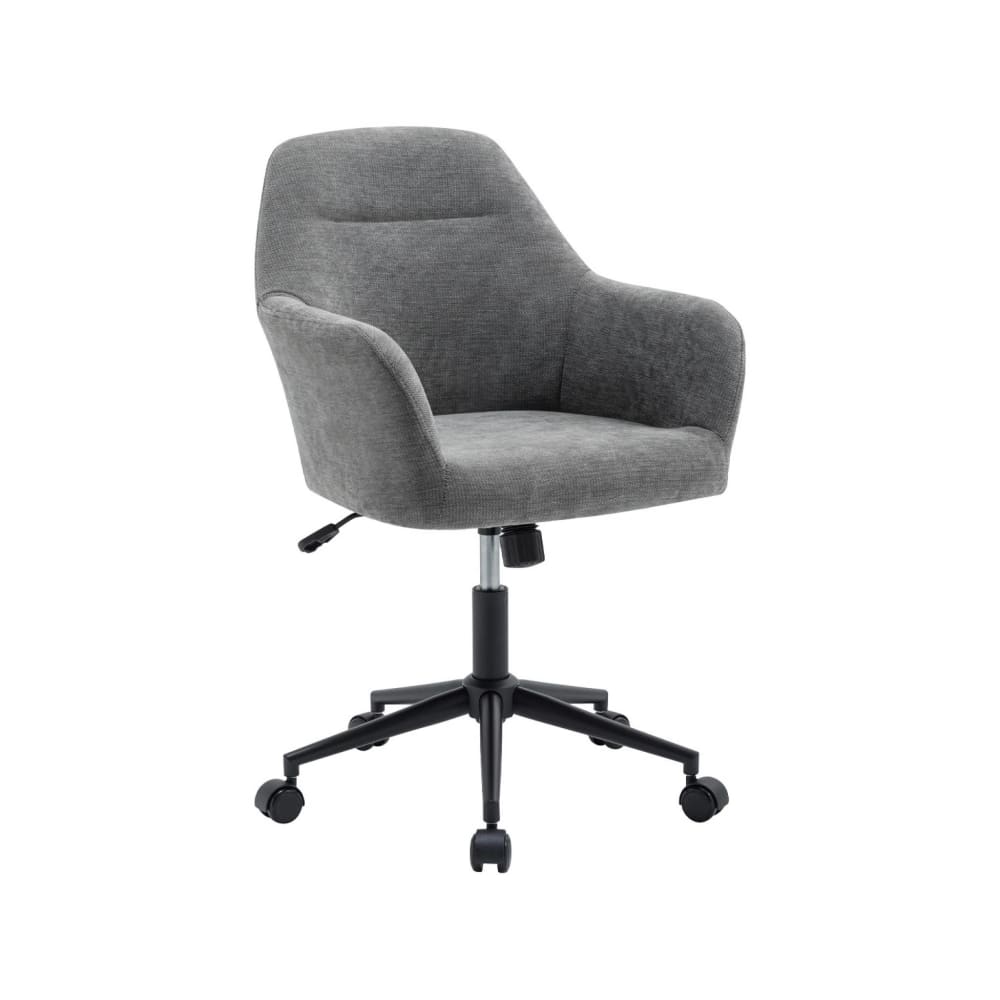 Chaise de bureau à roulettes ajustable métal et tissu gris