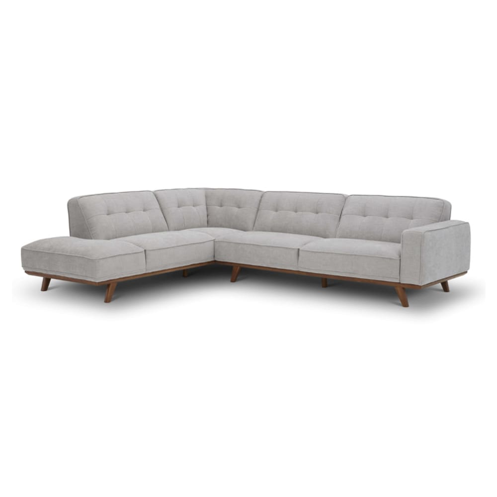 Canapé d'angle design en tissu gris 5-6 places