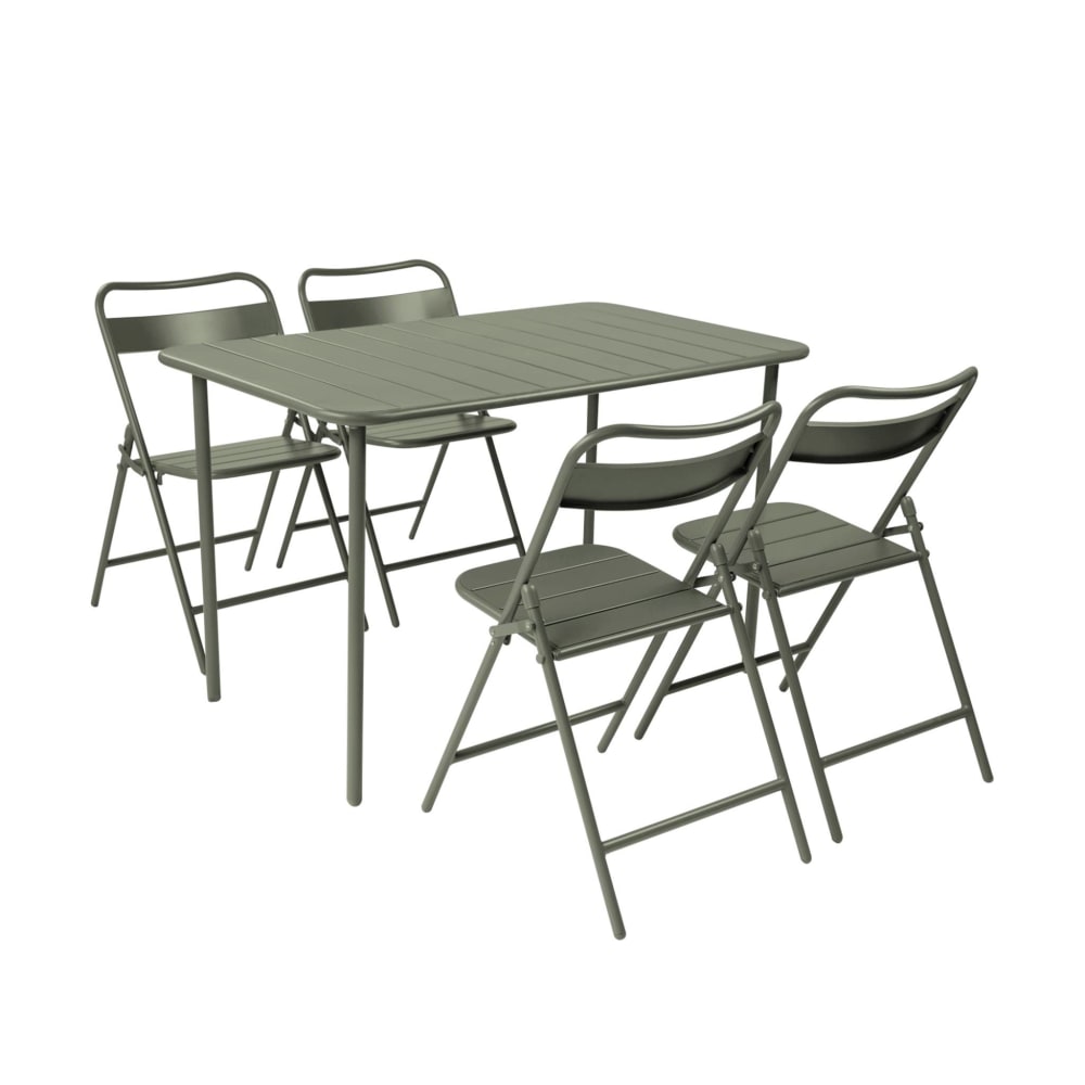 Table de jardin métal - kaki