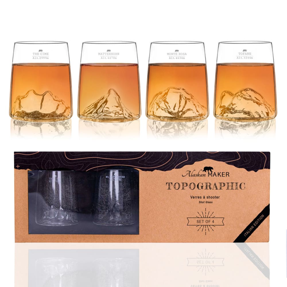 Coffret de 4 verres à shooters : édition italie Coffret de 4 verres à shooters : édition italie