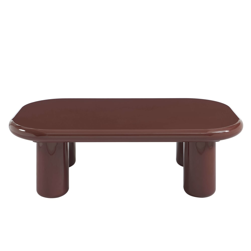 Table basse finition laquée brillante bordeaux 120cm