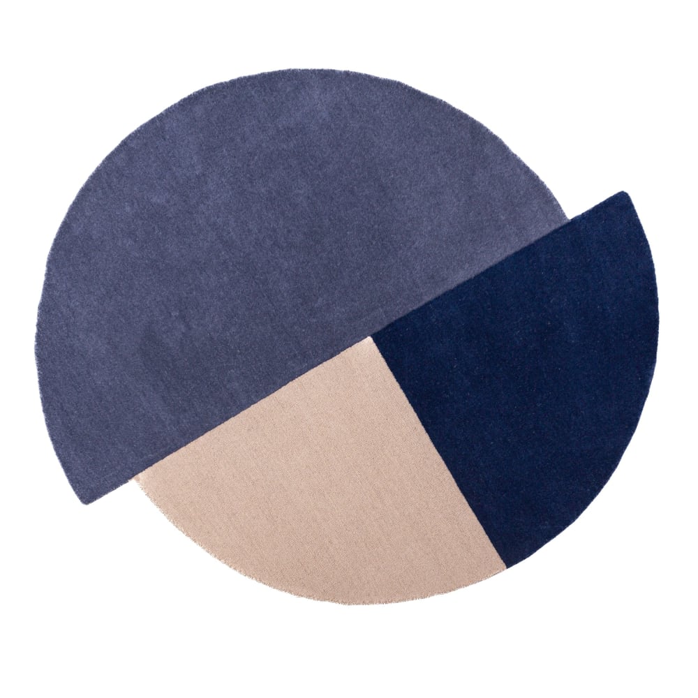 Tapis en laine bleue 200x200cm
