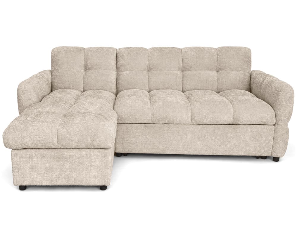 Canapé d'angle réversible convertible 4 places en velours texturé