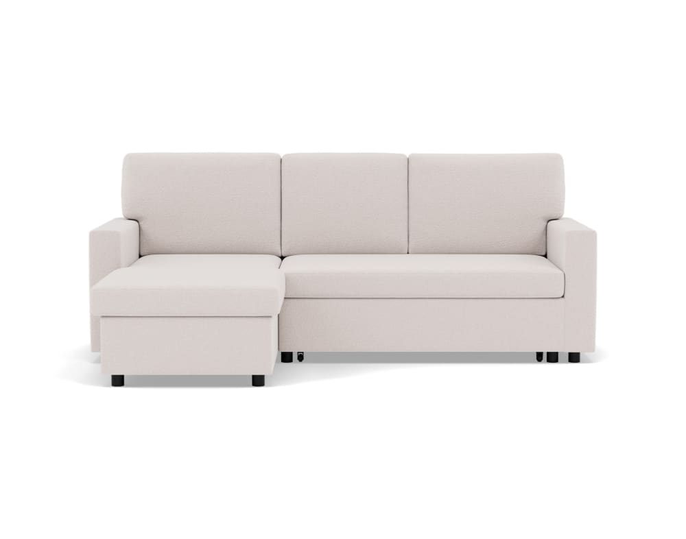 Canapé d'angle réversible convertible 4 places en tissu bouclette