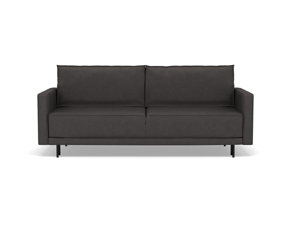 Canapé droit convertible 3 places en simili gris