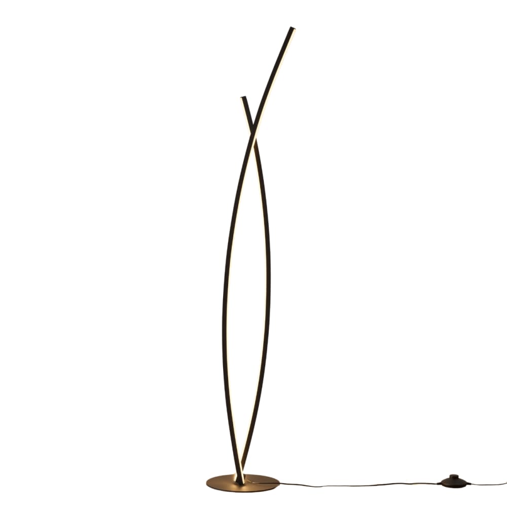 Lampadaire en aluminium, fer et pvc noir 124 cm