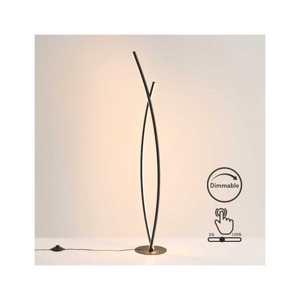 Lampadaire en aluminium, fer et pvc noir 124 cm — vue 4