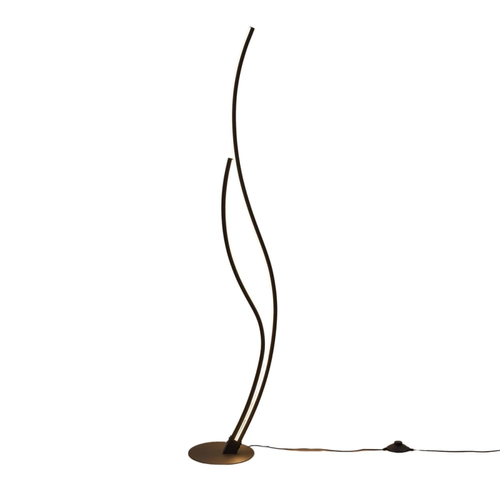 Lampadaire en aluminium, fer et pvc noir 128 cm