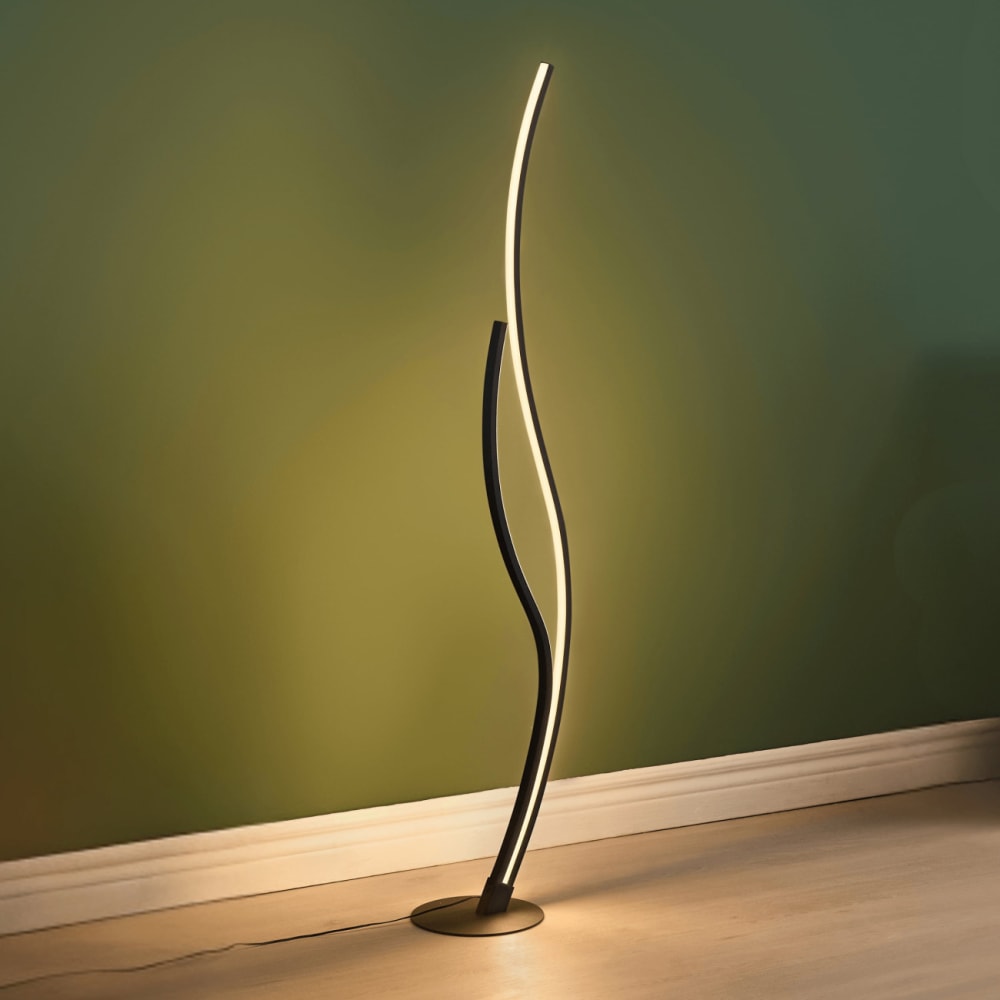 Lampadaire en aluminium, fer et pvc noir 128 cm — vue 4