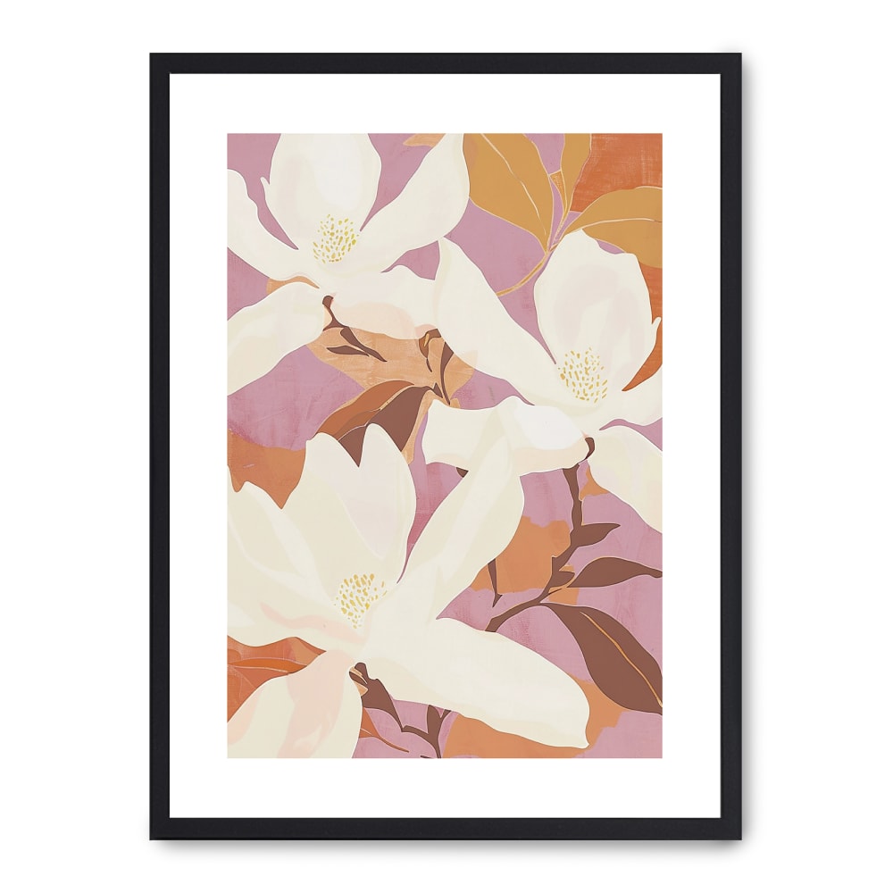 Wandbild magnolienrosa, schwarzer rahmen, 30x40 cm - Maisons Du