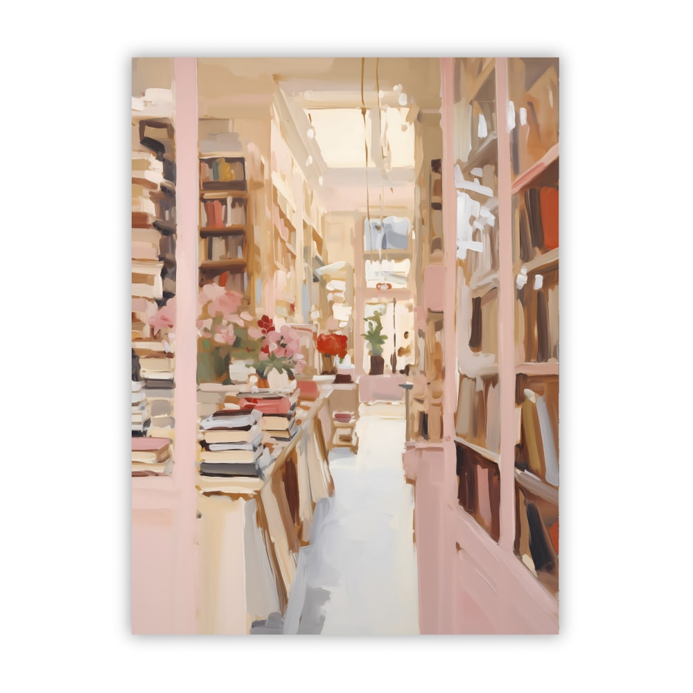 Poster Lab Poster bücherregal, 50x70 cm Mehrfarbig Papier