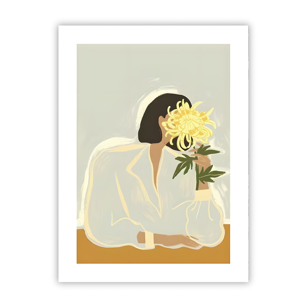 Poster Lab Poster gelbe blüte, 50x70 cm Mehrfarbig Papier