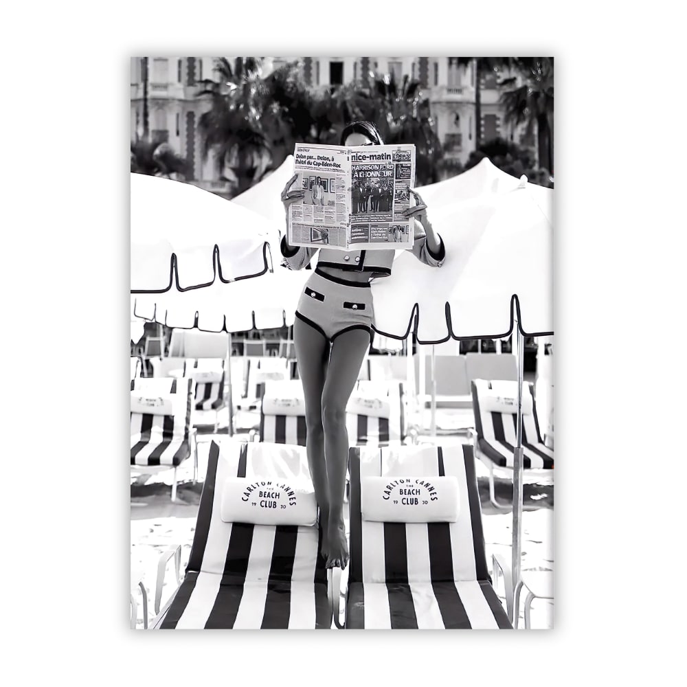 Poster Lab Poster vintage-strand, 30x40 cm Schwarz Papier