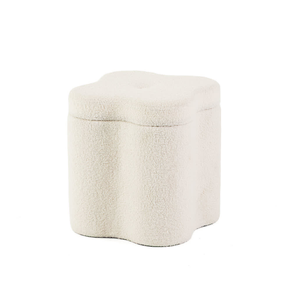 pouf coffre tissu teddy