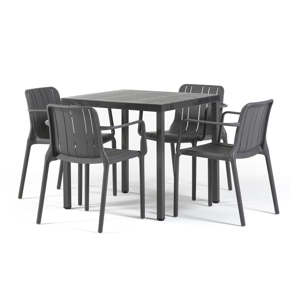Ensemble table carrée - grise