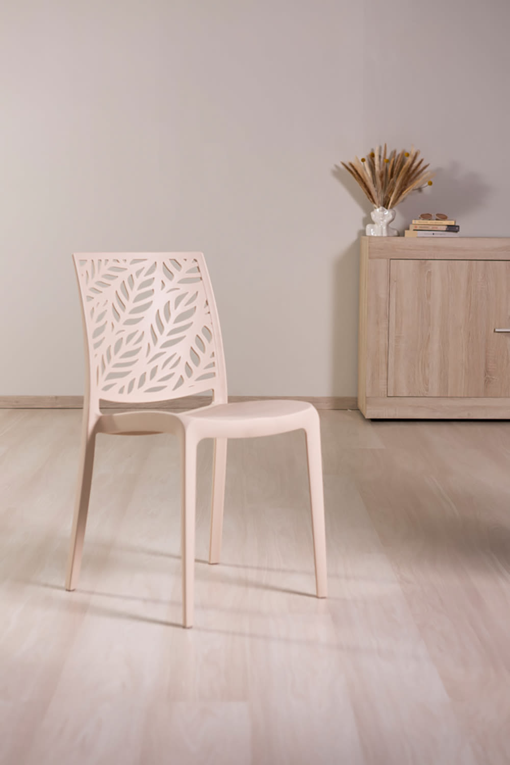 6er-Set Stühle Kunstharz mit Glasfaser Creme - Maisons Du Monde