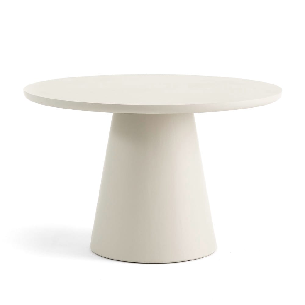 Siediti Fuori e Dentro Runder Tisch Ø120cm aus MDF mit Zementoptik ecru style modern Weiß Spanplatte