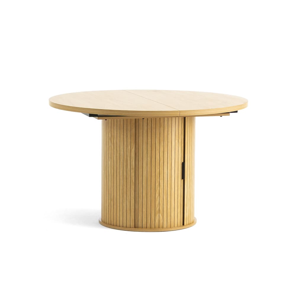 Table ronde extensible Ø120 cm en bois avec base cylindrique