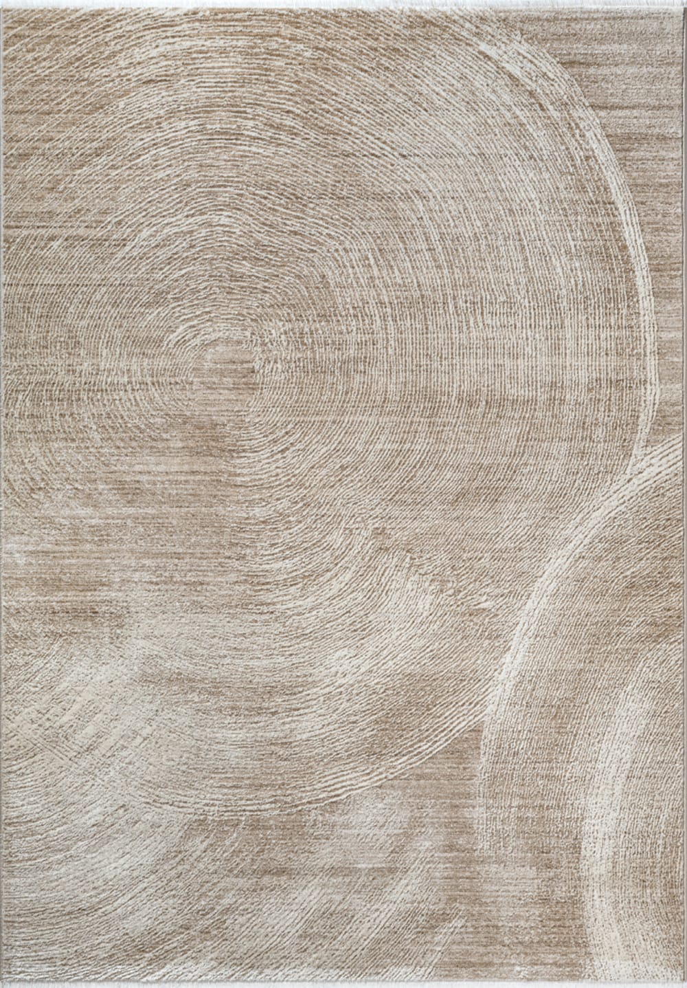 Tapis Salon Moderne Design Cercle, Beige, 80 x 150 cm