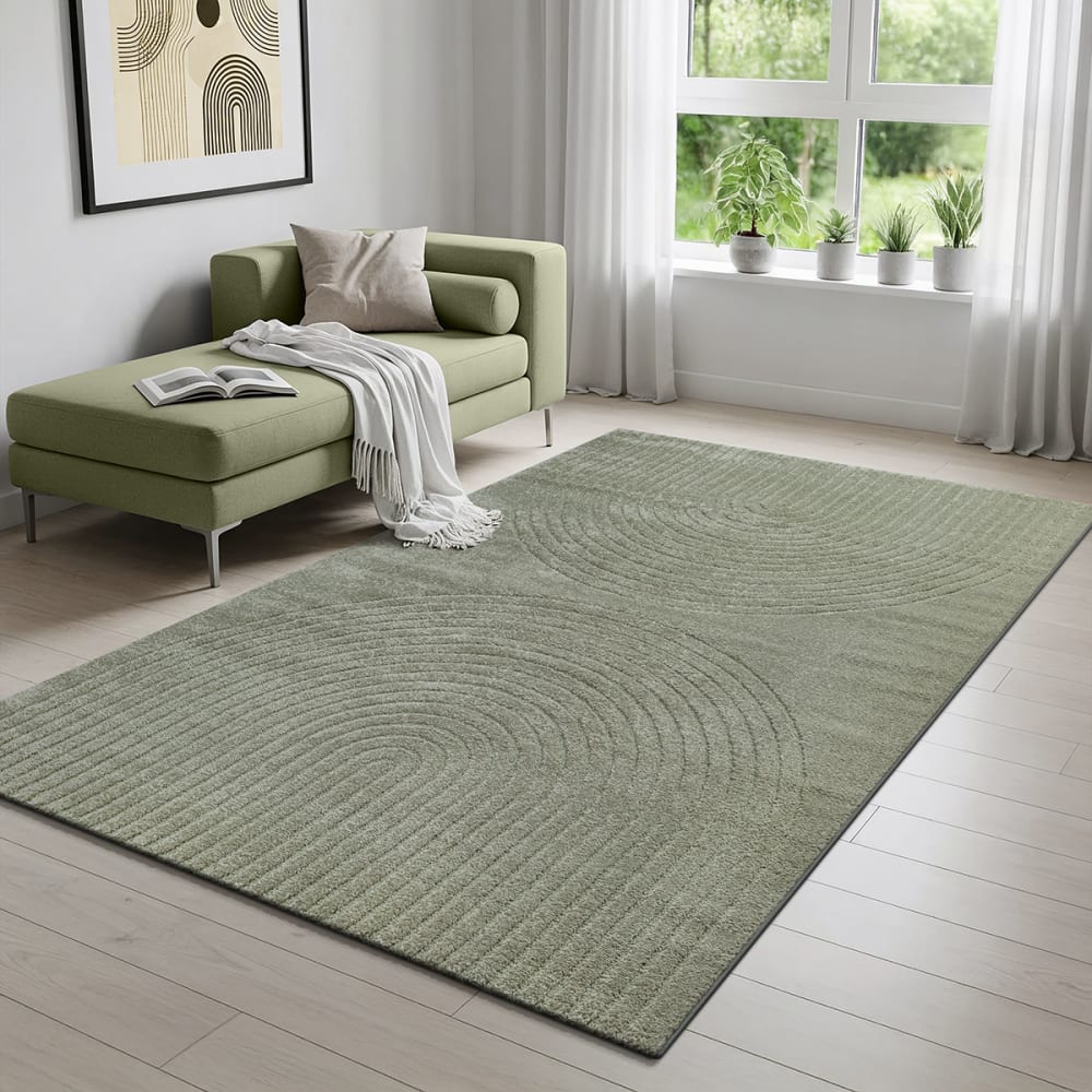 Tapis moderne salon scandinave, Vert, 160 x 220 cm — vue 3