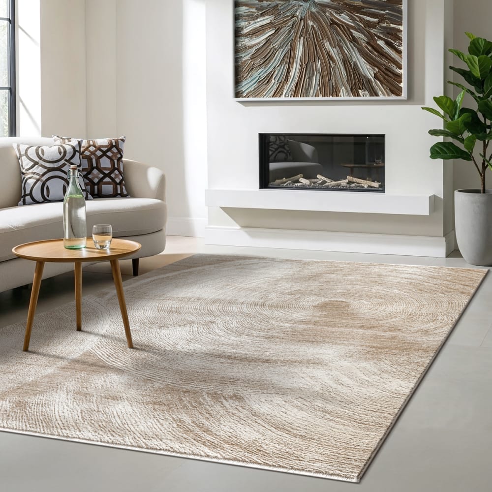 Tapis Salon Moderne Design Cercle, Beige, 120 x 160 cm — vue 3