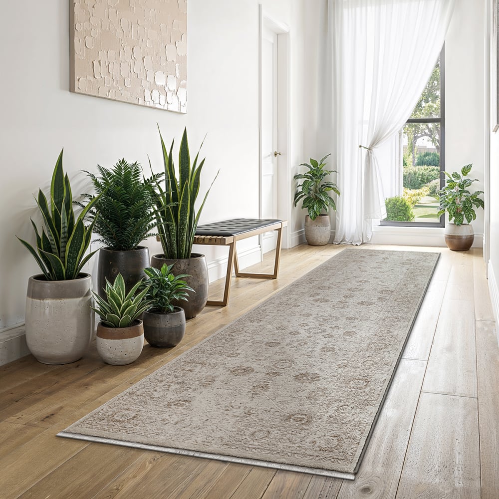 Tapis Salon Design Vintage, Beige, 80 x 300 cm — vue 3