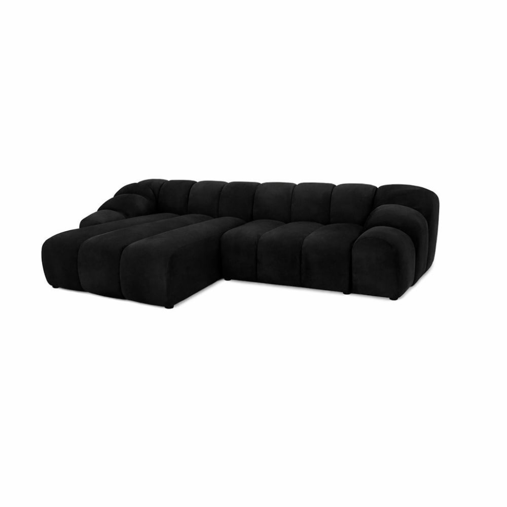 Canapé d’angle 4 places avec tissu velours