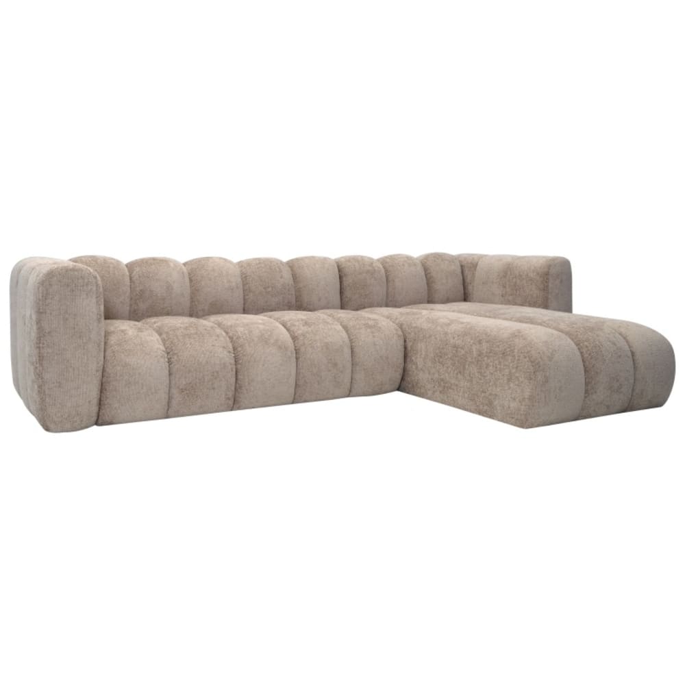 Canapé d’angle réversible 4 à 5 places Tissu texturé taupe