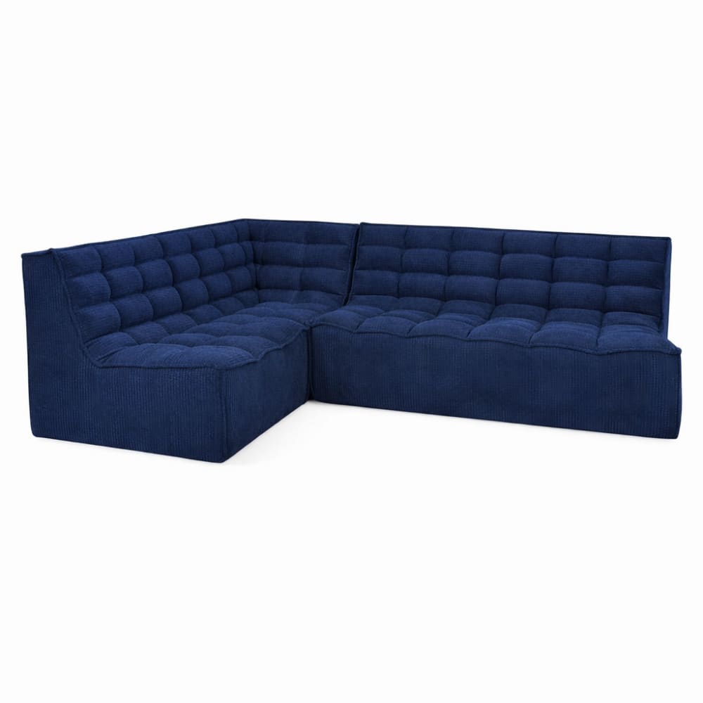 Canapé modulable 5 places – Tissu hydrophobe bleu