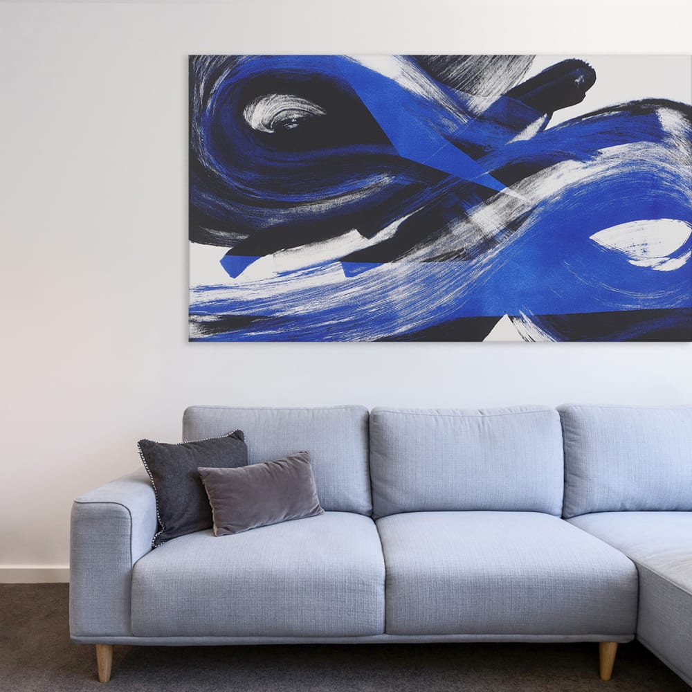 Tableau infini bleu en toile imprimée, 120x80 cm
