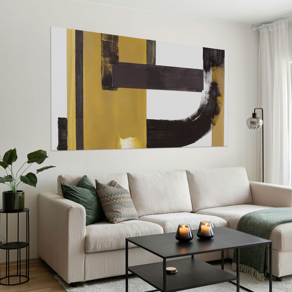 Tableau archit jaune en toile imprimée, 150x90 cm